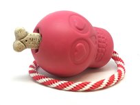 Gryzak na sznurku dla psa SodaPup. Czaszka różowa