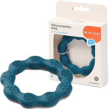 Gryzak Silikonowy Ring Niebieski Ząbkowanie Babyono - BabyOno