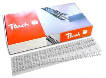 Grzbiet drutowy do bindowania PEACH PW064-01, 100 szt. - Peach