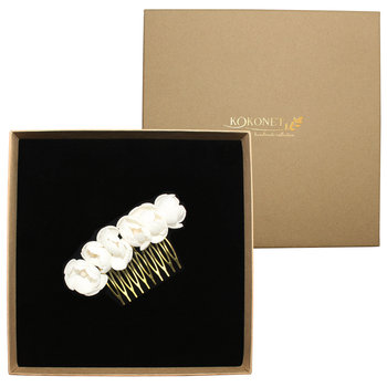 Grzebyk ślubny kwiatowy PEONY gold Handmade Collection - KOKONET