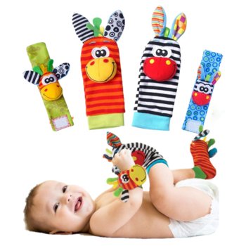Grzechotki Dla Niemowląt Skarpetki Opaski Na Rączki 4 Szt. - Sozzy