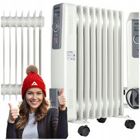 Grzejnik Elektryczny Olejowy 9 Żeberkowy Energooszczędny 2000W Na Kółkach Tagred