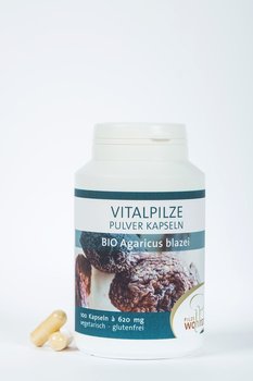 Grzyby Agaricus Blazei (Pieczarka Brazylijska) Bio 100 Kapsułek (620 Mg) - Pilze Wohlrab - PILZE WOHLRAB