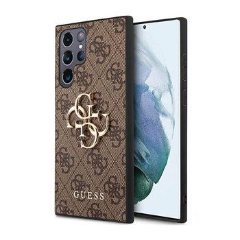 Guess 4G Big Metal Logo - Etui Samsung Galaxy S23 Ultra (brązowy) - GUESS