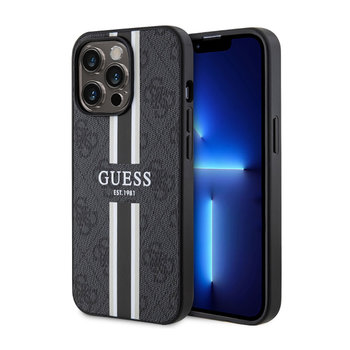 Guess 4G Printed Stripes MagSafe - Etui iPhone 13 Pro (Czarny) - GUESS