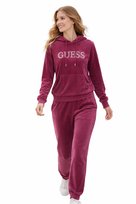 GUESS AKSAMITNA BLUZA Z KAPTUREM RÓŻOWA S 1I3A GUESS