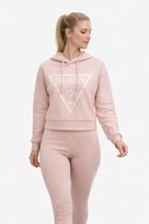 GUESS BLUZA DAMSKA BEŻOWA Z KAPTUREM DO BIODER Z LOGO L 1I3A GUESS