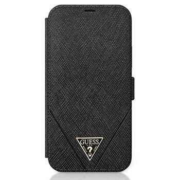 Guess Booktype Saffiano V – Etui iPhone 12 mini (czarny) - GUESS