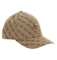 GUESS Brązowa damska czapka z daszkiem w monogram Katya GUESS