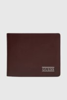 GUESS Brązowy portfel męski New Bosto Bifold GUESS
