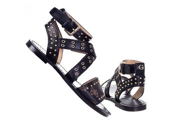 GUESS  BUTY DAMSKIE SANDAŁY CEVIE2 BLACK FL6CV2FAL03 BLKBR  - Rozmiar: 37 - GUESS