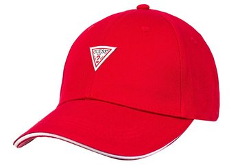 GUESS  CZAPKA Z DASZKIEM TRIANGLE LOGO CAP RED M1YZ57WBN60 G532 - Rozmiar: UNI - GUESS