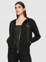 GUESS CZARNA BLUZA DAMSKA Z KAPTUREM I NAPISAMI S 1GŁA GUESS