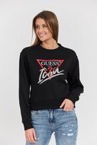 GUESS Czarna damska bluza Icon z dużym logo L