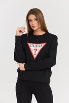 GUESS Czarna damska bluza z dużym logo Original Fleece M GUESS