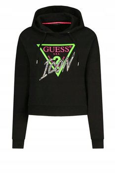 GUESS CZARNA DAMSKA BLUZA Z KAPTUREM S - GUESS