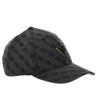 GUESS Czarna damska czapka z daszkiem w monogram Katya GUESS