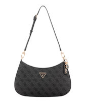 GUESS Czarna listonoszka damska w monogram Noelle II Top Zip Shoulder Bag GUESS
