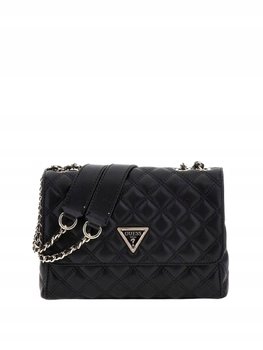 Guess Czarna Pikowana Torebka Klasyczna z Łańcuszkiem D Gna - GUESS