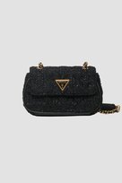 GUESS Czarna tweedowa torebka Giully Mini GUESS