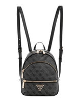 GUESS Czarny mały plecak damski w monogram Manhattan II GUESS