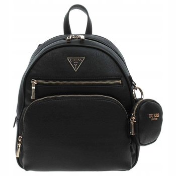 Guess Czarny Plecak Damski z Kieszonką i Brelokiem Gna - GUESS