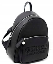 GUESS CZARNY PLECAK DAMSKI Z LOGO GUESS LA NA PRZODZIE 20 x 6x 25 1GŁA GUESS