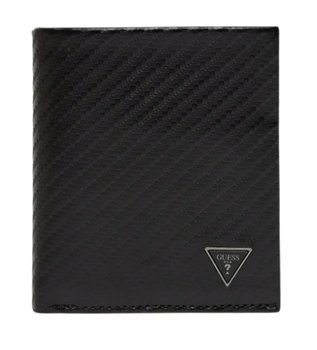 Guess Czarny Portfel Męski z Pikowanej Skóry Naturalnej Gma - GUESS