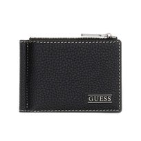 GUESS Czarny skórzany portfel męski z klipsem na banknoty Boston GUESS