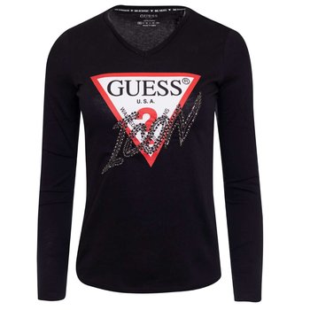 Guess Damska Koszulka Z Długim Rękawem Ls Vn Icon Tee Czarna W2Bi39I3Z13 Jblk Xs - GUESS