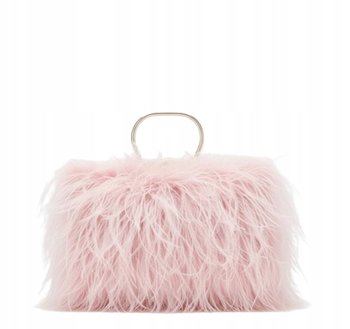 Guess Damska Torebka Kopertówka Różowa z Piórkami Gna - GUESS