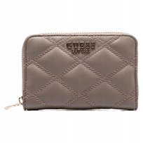 Guess Damski Portfel Elegancka Portmonetka Poliuretanowa Pikowany Brąz