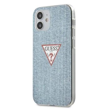 Guess Denim Triangle Lt - Etui iPhone 12 Mini (niebieski) - GUESS