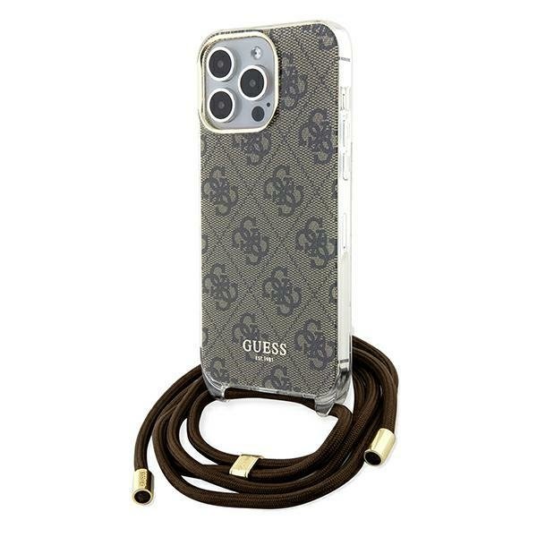 Guess IML 4G Gold Stripe case for iPhone 15 Pro Max - brown