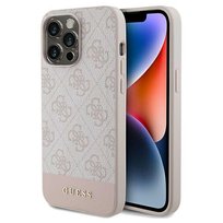 Guess Etui Obudowa Pokrowiec Case Do Iphone 15 Pro Max 6.7" Różowy/Pink Hard Case 4G Stripe Collection GUESS