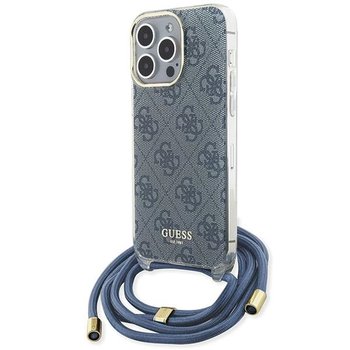 Guess Etui Obudowa Pokrowiec Do Iphone 15 Pro 6.1" Niebieski/Blue Hardcase Crossbody Cord 4G Print - GUESS