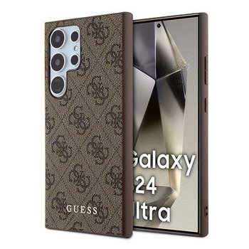 Guess etui obudowa pokrowiec do Samsung Galaxy S24 Ultra S928 brązowy/brown hardcase 4G Metal Gold Logo - GUESS