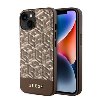 Guess Gcube Stripes Magsafe - Etui Iphone 14 (Brązowy) - GUESS