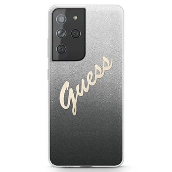 Guess Glitter Gradient Script - Etui Samsung Galaxy S21 Ultra (czarny) - GUESS