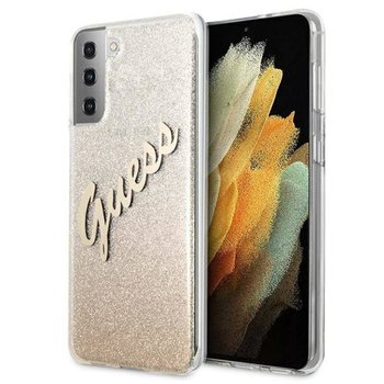 Guess Glitter Gradient Script - Etui Samsung Galaxy S21 (złoty) - GUESS