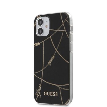 Guess Gold Chain - Etui iPhone 12 Mini (czarny) - GUESS