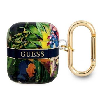 Guess GUA2HHFLB AirPods cover niebieski/blue Flower Strap Collection - GUESS