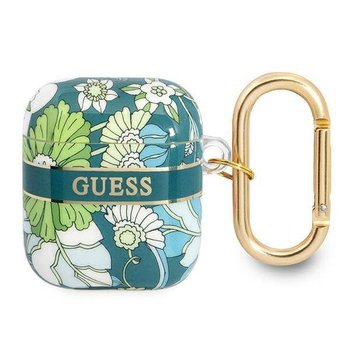 Guess GUA2HHFLN AirPods cover zielony/green Flower Strap Collection - GUESS