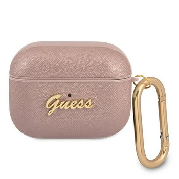 Guess GUAPSASMP AirPods Pro cover różowy/pink Saffiano Script Metal Collection - GUESS