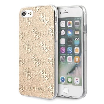 Guess GUHCI8PCU4GLGO, iPhone 7, 8, SE 2020, złoty hard, Etui, 4G Glitter - GUESS