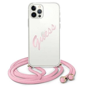 Guess GUHCP12LCRTVSPI iPhone 12 Pro Max 6,7" różowy/pink hardcase Script Vintage - GUESS