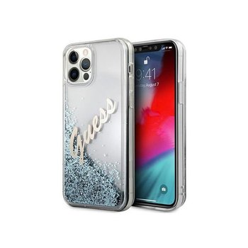 Guess Guhcp12Lglvsbl Hard Case Glitter Vintage Script Iphone 12 Pro Max Niebieski - GUESS