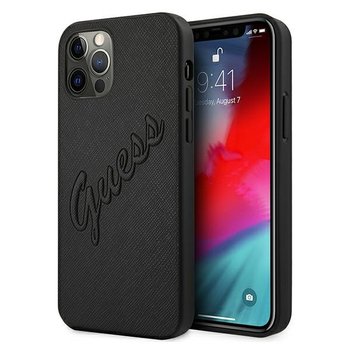 Guess GUHCP12LRSAVSBK iPhone 12 Pro Max 6,7" czarny/black hardcase Saffiano Vintage Script - GUESS