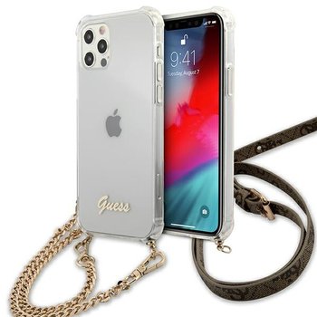 Guess GUHCP12MKC4GSGO iPhone 12/12 Pro 6,1" Transparent hardcase 4G Gold Chain - GUESS