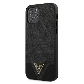 Guess GUHCP12MPU4GHBK iPhone 12/12 Pro 6,1" szary/grey hardcase 4G Triangle Collection - GUESS